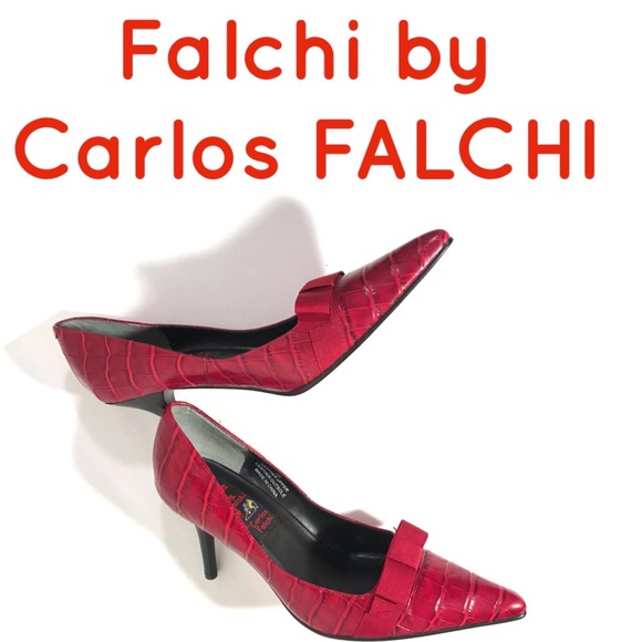 Falchi by Carlos Falchi Alligator Stilettos Sz 6B - Picture 6 of 8